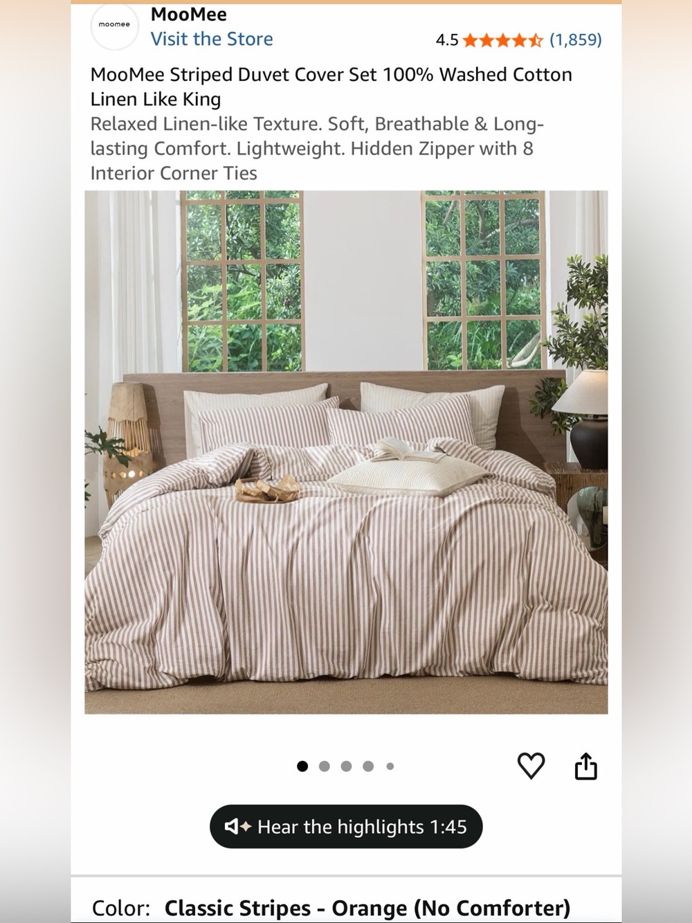 MooMee Classic Stripes Duvet Cover - KING
